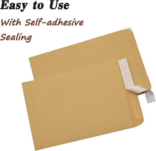 Kraft Envelopes, 16 x 14 Inch, Brown Envelopes, Envelopes, Card Envelopes, Kraft Paper Envelopes, Invitation Envelopes, Postcard Envelopes, Quick Self Seal, Stationery For General, Office (1 Pc ) - Super Bachat