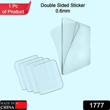 New Double Side Tape Sticker Strong Waterproof Wall Indoor Nano Adhesive No Trace Gel Clear Industrial Multipurpose Removable Use for Bedroom, Home, Kitchen, Hotel (0.6mmx1pc) - Super Bachat
