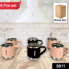 Stainless Steel Vacuum Coffee / Tea Cup, Tea Mug Hot Insulated Double Wall Stainless Steel, Coffee, and Milk Cup with Handle Easy To Carry: Coffee Cup (6 pc) - Super Bachat