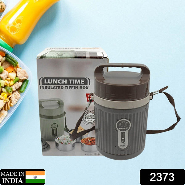 Stackable Insulated Tiffin with Handle (1 Pc): Leakproof, Hot Food Container - Super Bachat