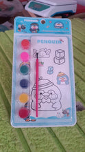 Kids Art Painting Kit Water Color, Cartoon Printed Board & Brush (9 Pcs Set) - Super Bachat