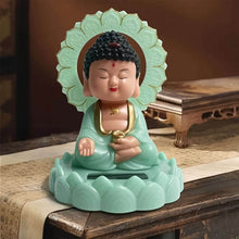 Plastic Solar Powered Moving Head Sitting Action Buddha Statue (1 Pc) - Super Bachat