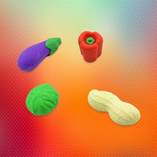 Mini Cute Vegetable & Fruit Erasers (4 Pc): Pencil Rubbers for Kids - Super Bachat