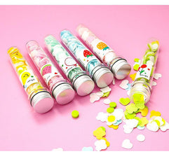 Portable Hand Washing Bath Flower Shape Paper Soap Strips In Test Tube Bottle - Super Bachat