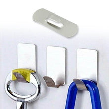 9418 Multipurpose Stainless Steel Wall Hanging Hook 12 Pc Self Adhesive Stainless Steel Heavy Duty Wall Hooks For Hanging Clothes Calender Bathroom Tiles Kitchen Key Hange (18 Pc Set) - Super Bachat