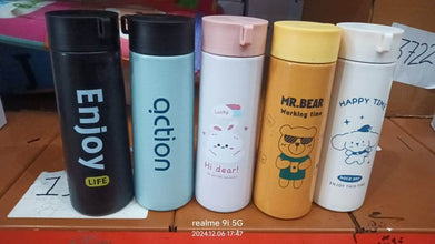 Vacuum Insulated Stainless Steel, Double walled (500 ML Approx / Mix Color & Design) - Super Bachat