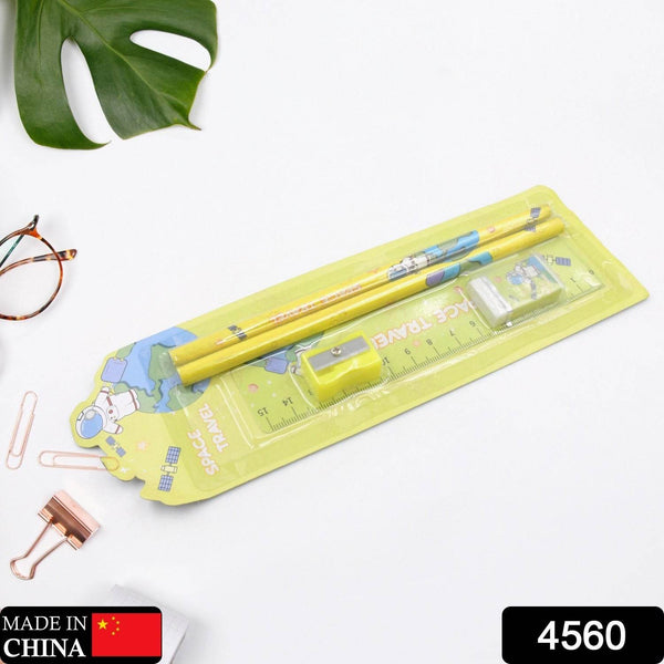 Wooden Pencil Set (5 Pc): School Supplies, Stationery Set for Kids - Super Bachat
