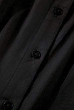 Black Frilly Puff Sleeve Stylish Collared Shirt