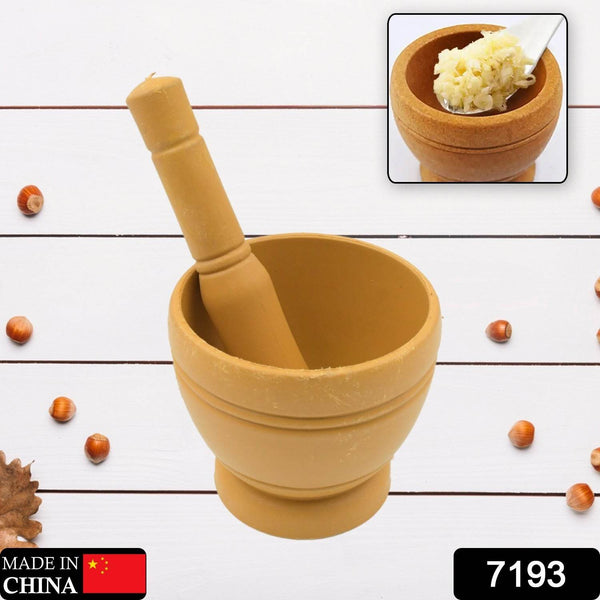 Mortar and Pestle Set for Spices, Okhli Masher, Khalbatta, Kharal, Mixer, Natural & Traditional Grinder and Musal, Well Design for Kitchen, Home, Herb - Super Bachat