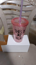 Plastic Creative Cold Drink Cup, Reusable Tea Coffee Tumbler with Lid and Straw, Double Wall Plastic Drinking Sport Bottle, Travel Tumbler - Super Bachat
