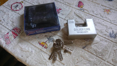 94mm Stainless Steel Padlock: Rectangular, Hardened Steel, 5 Keys - Super Bachat