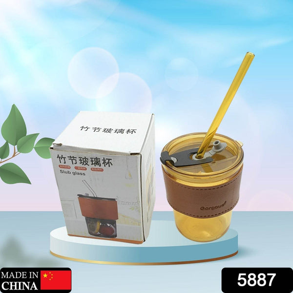 Glass Coffee Mug with Straw & Lid: Perfect for Home & Travel - Super Bachat