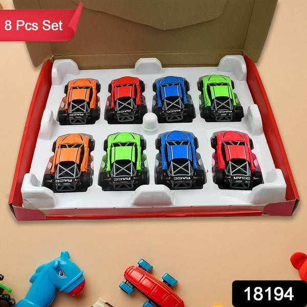 Mini Pull Back Racing Car Widely Used By Kids & Children (8 Pcs Set / Mix Color) - Super Bachat