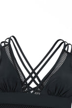 Black Solid Mesh One Piece Swimsuit