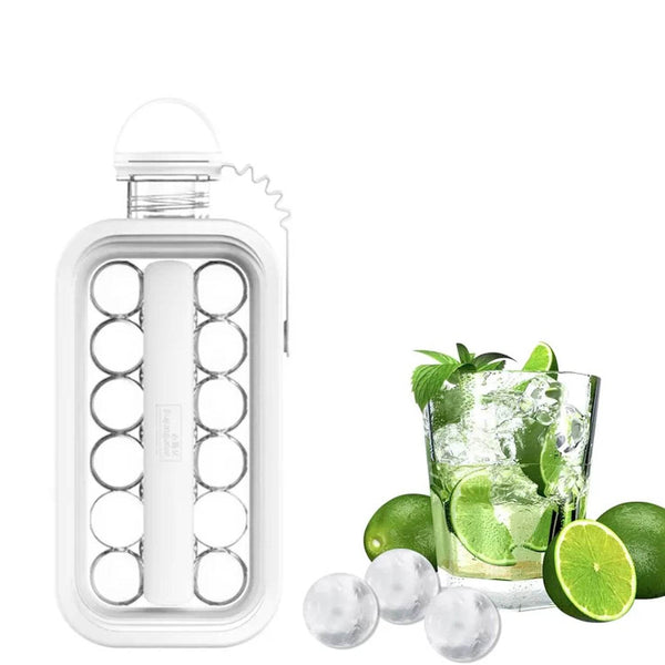 Foldable Ice Tray with Lid, 2-in-1 Ice Ball Maker - Super Bachat