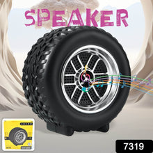 Portable Tyre / Wheel Shape Wireless Bluetooth Speaker (1 Pc) - Super Bachat