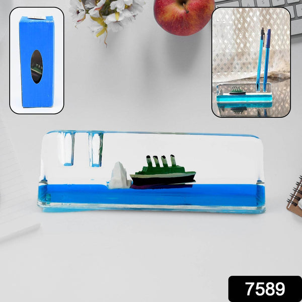 Car Interior Dashboard Decoration Floating Water Cruiser Ship Iceberg Ornament Car Interior Decoration for Birthday Gifts, Home Decor Suitable for Home Show Car Decoration, Gifts, Desk or Paperweight - Super Bachat