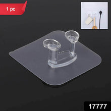 Transparent Self Adhesive Hook Seamless Drill Free Removable Wall Mounted Hanger As Toothbrush Holder Power Plug Socket Holder Waterproof and Oil Proof (1 Pc) - Super Bachat