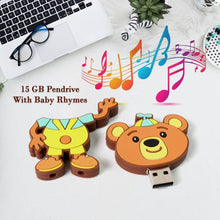 Portable Cartoon Shape Silicone USB Pen drive / Flash disk (15 GB With Baby Rhymes Song / 1 Pc) - Super Bachat