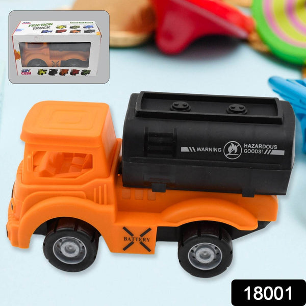 Tanker Truck Toys for Kids, friction power Vehicles Toy Truck, Plastic Truck, Friction Power Toy Trucks For Boys Girls, & Kids (1 Pc / Mix Color) - Super Bachat