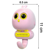 Self Adhesive Wall Hooks Eye Catching Cute Bird Hook Automatic Open Close Eyes Creative Wall Hook (1 Pc) - Super Bachat